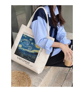 Le Vion VAN GOGH - Kadın 170 Gr Kanvas Sanatsal Omuz Çantası