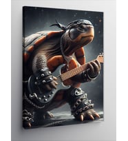 Kanvas Tablo Gitar Çalan Kaplumbağa