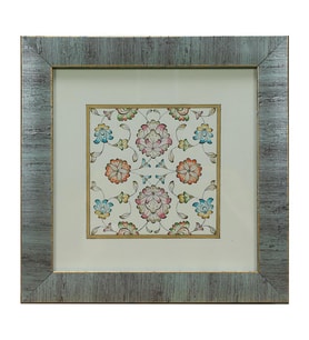 e38 EL İŞÇİLİĞİ ŞİKAF RENKLİ HALKAR TEZHİP TABLO 25 x 25 cm - 6038