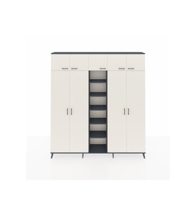 Arges Dolap 12 Raflı 9 Kapaklı 2 Askılı 220x30x243 Antrasit-Aytaşı/Antrasit