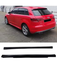 Audi A3 8V HB Aero Yan Marşpiyel Seti Plastik 2 Adet Mat Siyah 2012-2019 karlık+ek+bodykit