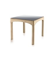 Omnipazar SY-2576 Bej Rattan Kare Kapalı Temperli Camlı Masa 62063