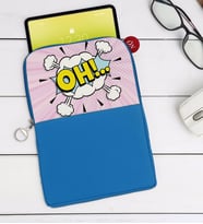 BK Gift Pop Art Tasarımlı Taşınabilir Koruyucu Tablet Kılıfı & Organizer Çanta - Mavi-1