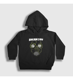 Presmono Unisex Çocuk Siyah Gas Green Day Kapüşonlu Sweatshirt 402368tt