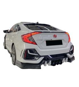 Honda Civic Fc5 6 Parça Arka Flap Parlak Siyah Plastik