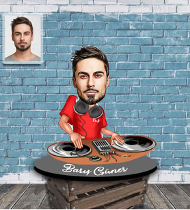 Kişiye Özel Dj Karikatürlü Ahşap Biblo Bay-1-Eco