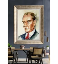 Gümüş Çerçeveli Atatürk Tablo za25