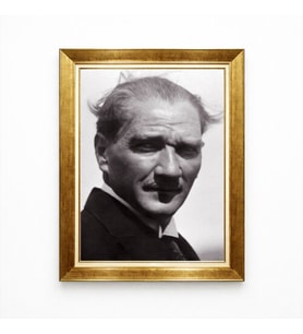 Tablore Atatürk Siyah Beyaz Nostaljik Kanvas Tablo - İkonik Atatürk Portresi - Duvar
