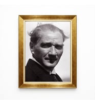Tablore Atatürk Siyah Beyaz Nostaljik Kanvas Tablo - İkonik Atatürk Portresi - Duvar