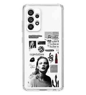 Samsung Galaxy A33 Uyumlu Taylor Swift Desenli Şeffaf Telefon Kılıfı