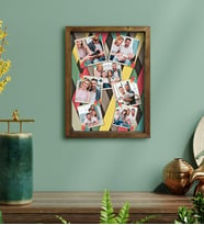 BK Gift Kişiye Özel 7 Fotoğraflı Doğal Masif Ahşap Çerçeveli Tablo-2