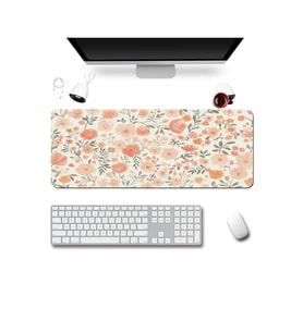 SonicTouch Klavye Mousepad 40x90cm Dikişsiz Pürüzsüz Su Geçirmez Kaymaz Nar Çiçeği Rüyası