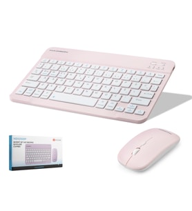 Kablosuz Bluetooth Klavye Mouse Seti Şarjlı 1600 Dpi Pembe Hdx2508P