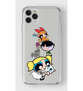 Iphone 11 Pro Uyumlu Powerpuff Girls Tasarımlı Şeffaf Telefon Kılıfı