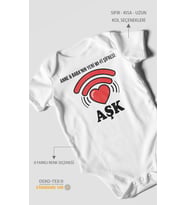 Anne Babanın Yeni Wifi Şifresi Aşk Baskılı Bebek Zıbını – Çıtçıtlı Body 8 Renk  %100 Pamuk Kısa Kol (Beyaz)