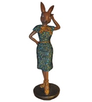 MATMAZEL TAVŞAN (taş işlemeli), 28 cm, El Boyaması Biblo, ev & ofis & bahçe dekorasyonu, hediyelik
