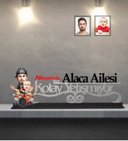 Kişiye Özel Babalar Günü Baba Erkek Bebek Karikatürlü Kolay Yetişmiyor Ahşap Biblo Model-2