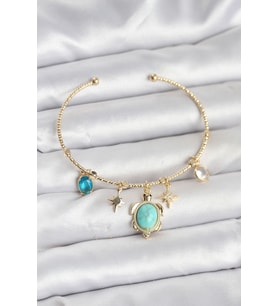 Caretta Caretta Charmlı Gold Renk Kadın Bileklik 5886 - SSSSSS6747-6183