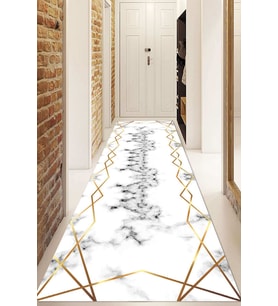 Dijital Baskılı Kaymaz Taban Yıkanabilir Modern Yolluk Ve Koridor Halısı NDU-HT-326 (Gold)