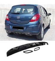 Opel Corsa D Sport Difüzör Parlak Siyah Plastik Egzoz Görünüm 2006-2014 Arka-difizör-bodykit-ek
