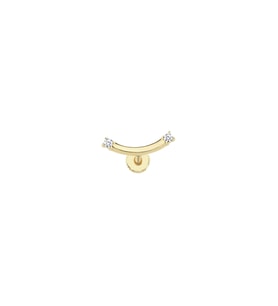 Altın İki Taşlı Yatay Helix Piercing
