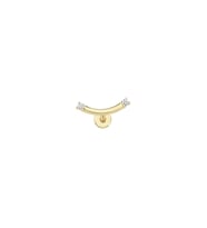 Altın İki Taşlı Yatay Helix Piercing