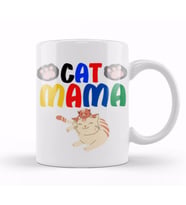 Cat Mama Funny Cat Lover Gifts For   Men Kids Kupa Bardak Porselen