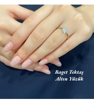 Hepimitu Baget Tektaş Altın Yüzük YZA.128 (Sarı)