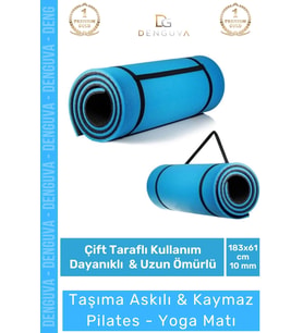 #YogaMatı Taşıma Askılı Kaymaz Pilates Yoga Kamp Spor Fitness Konfor Meditasyon Minderi 10 mm Mat