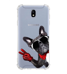 PrintiFy Samsung Galaxy J7 Pro Uyumlu Köpek 2 Baskılı Şeffaf Köşe Korumalı Antişok Kılıf