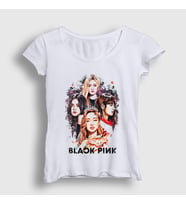 Presmono Kadın Beyaz Girls Blackpink T-Shirt 19413tt