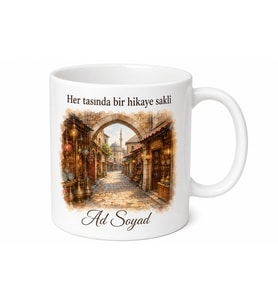 Arasta Çarşısı Temalı Baskılı Kupa Bardak Özel Tasarım Hediye