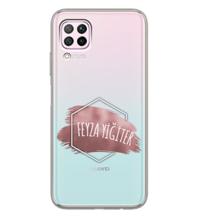 Huawei Rose Brush Tasarımlı Şeffaf Telefon Kılıfı