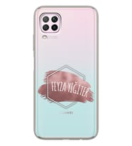 Huawei Rose Brush Tasarımlı Şeffaf Telefon Kılıfı