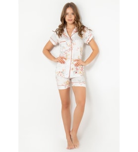 DoReMi Blossom Kısa Kollu Şortlu Pijama Takımı (Desenli)