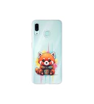 Samsung Galaxy A30 ile Uyumlu Splash Tilki Tasarımlı Şeffaf Silikon Kılıf