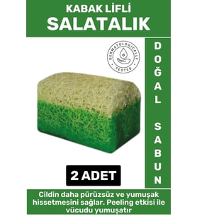 Özel Üretim Masaj Etkili Nemlendirici Kuruluk Giderici Doğal Kabak Lifli Salatalık Sabunu 2 Adet