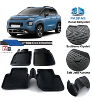 Citroen C3 Aircross Havuzlu 3D Paspas Niken Siyah 2017 Sonrası