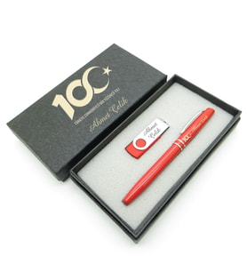 Yüzüncü Yıl (100. Yıl) Özel Set - Kalem + Usb Bellek Set - İsme Özel (Karışık)