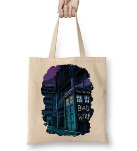 Tardis Bad Wolf Doctor Who Bez Çanta Uzun Saplı