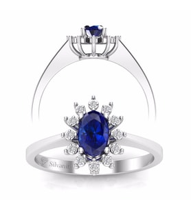 0,60 Karat Pırlantalı Safir Yüzük