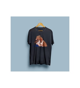 Oversize Jacob Black ve Bella / Alacakaranlık Baskılı T-shirt (Siyah)