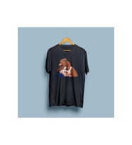 Oversize Jacob Black ve Bella / Alacakaranlık Baskılı T-shirt (Siyah)