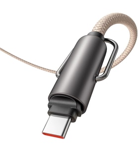 Ca-6831 Çok Işlevli Çapraz Boyun Askili Kablosu 1.2 M 60 W Type-C To Type-C Haki