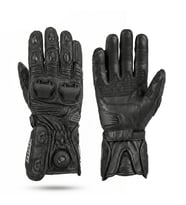 Motosiklet Eldiveni Black Uzun Racing Full Koruma Leather Deri Motorcu Eldiven