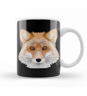 Fox Vector Design Kupa Bardak Porselen