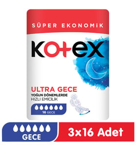 Kotex Ultra Gece Ped 16x3 48 Adet