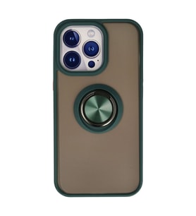Apple İphone 13 Pro Kılıf Montreal Yüzüklü Silikon Kapak - Yeşil