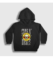 Presmono Unisex Çocuk Siyah Bullet Guns N' Roses Kapüşonlu Sweatshirt 56389tt