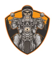 Motorcu motorsiklet Kurukafa Sticker 18cm